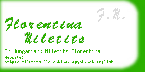 florentina miletits business card